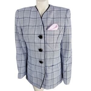 EXECUTIVE COLLECTION SUIT JACKET Career Office Work Formal navy white Size 8